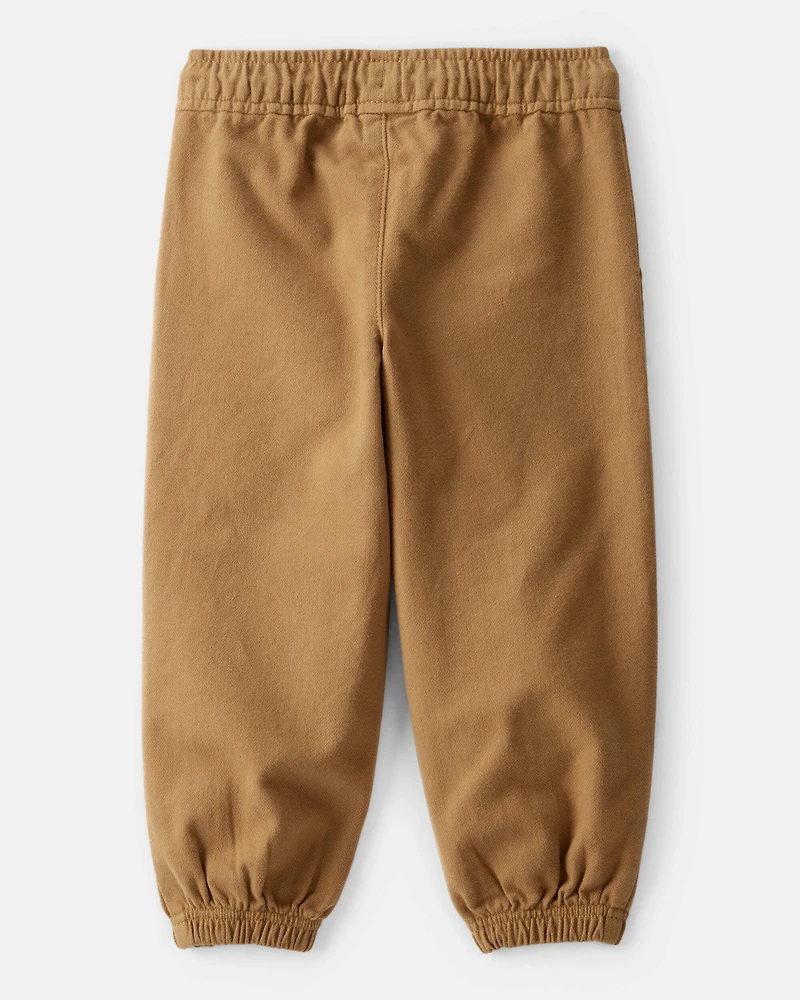 Toddler Boy  Herringbone Woven Pull-On Jogger - Brown
