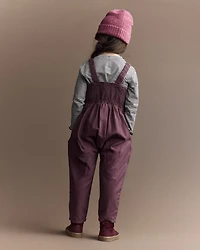Toddler Girl Pleated Overalls - Purple