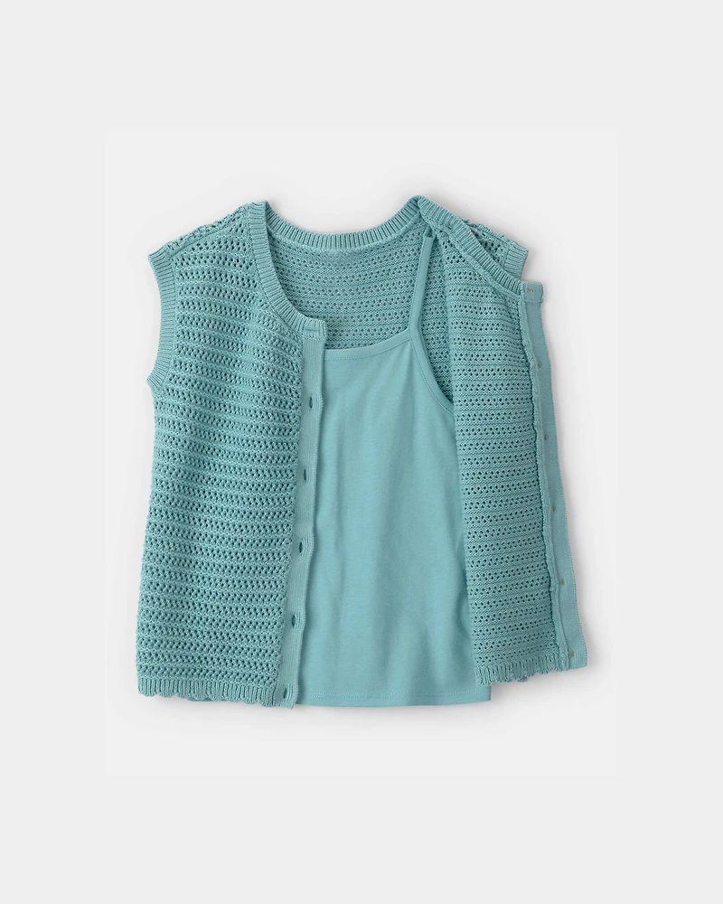 Girls 2-Piece Sweater Top Set - Blue