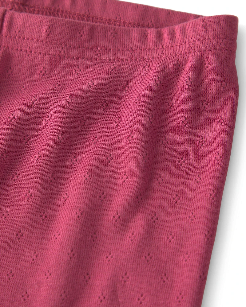 Girls 2-Piece Organic Cotton Pointelle Pajamas