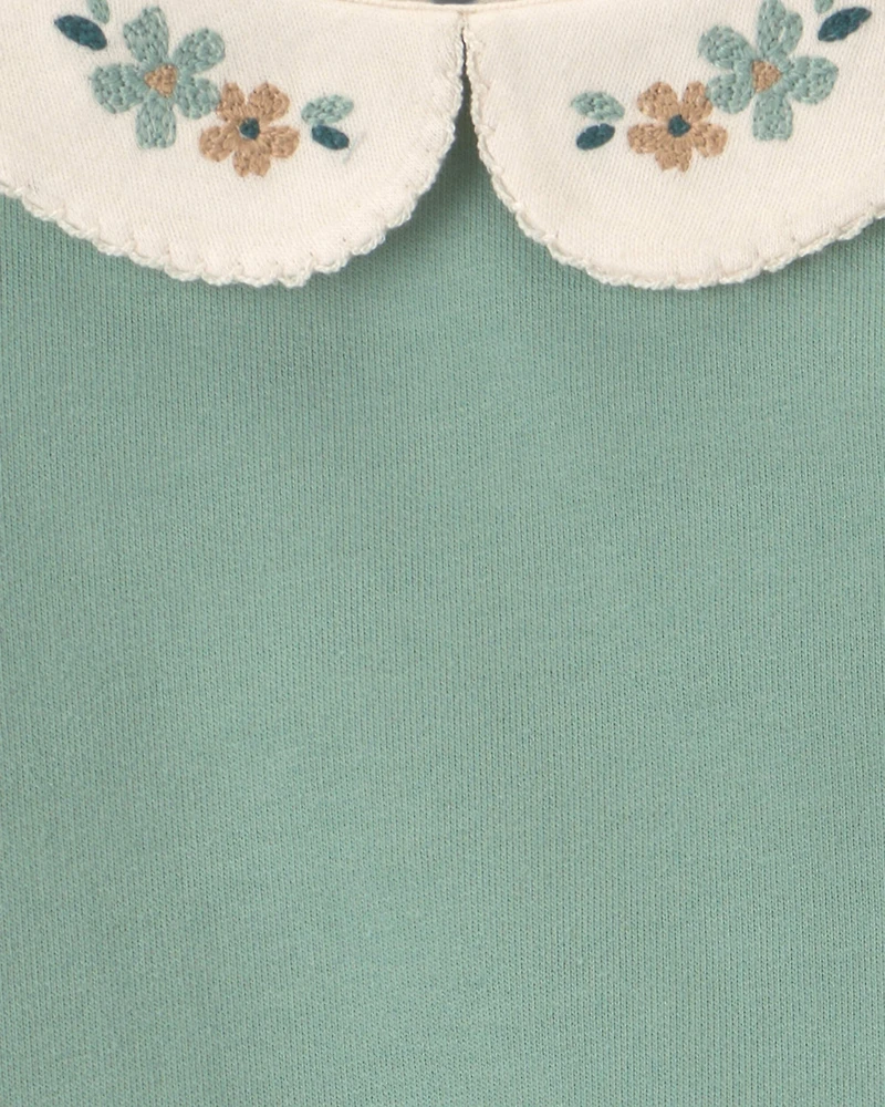 Baby Girl 3-Piece Floral French Terry Layering Set - Green