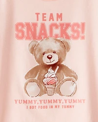 Toddler Girl Team Snacks Bear Short-Sleeve Graphic Tee - Pink