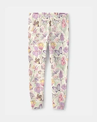 Baby Girl Butterfly 100% Cotton Snug Fit 2-Piece Pajama Set - Cream