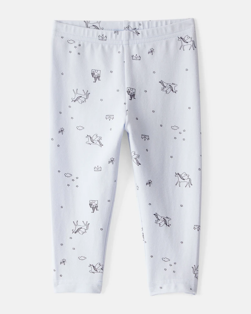 Baby Girl 2-Piece Unicorn Top & Printed Leggings Set - Blue