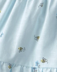 Toddler Girl 2-Piece Bee French Terry Top & Skort Set - Blue