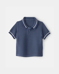 Baby Boy Sweater Polo Shirt - Navy