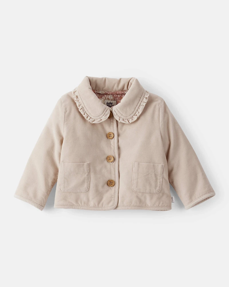 Baby Girl Corduroy Fashion Jacket - Brown