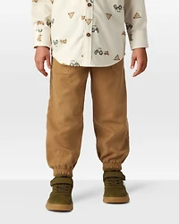 Toddler Boy  Herringbone Woven Pull-On Jogger - Brown