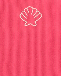 Baby Girl Shell Ribbed Tank Top - Orange
