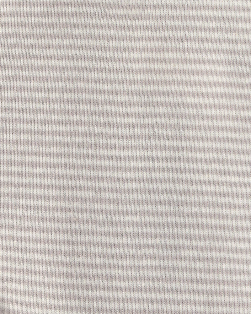 Baby Striped 100% Cotton Sleep & Play Pajama - Grey