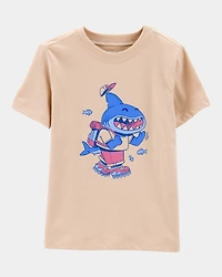 Toddler Dune Shark Short-Sleeve Graphic Tee - Khaki