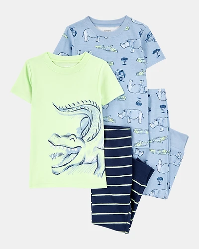 Toddler Boy 4-Piece Alligator Cotton Pajamas