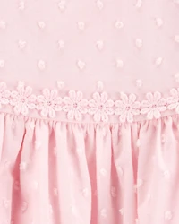 Baby Textured Babydoll Dress- Pink