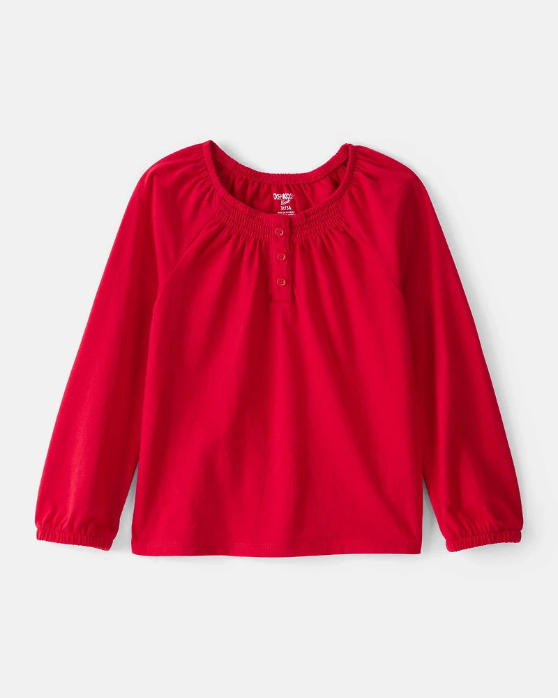 Toddler Girl Long-Sleeve Fashion Top - Red