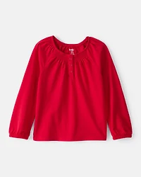 Toddler Girl Long-Sleeve Fashion Top - Red
