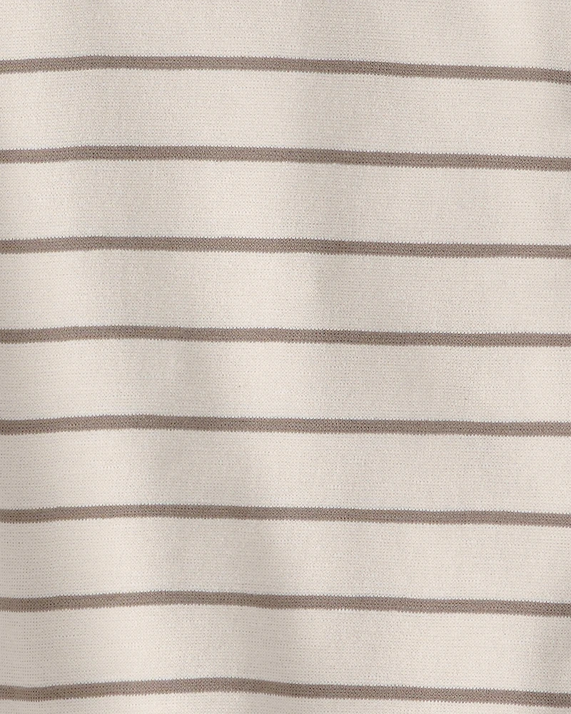 Kid 2-Piece Organic Cotton Top & Short Set in Stripes