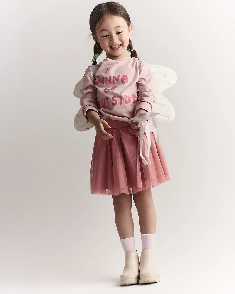 Toddler Girl Celestial Dress Up Wings - Cream/Silver