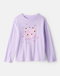 Girls Heart Cake Long-Sleeve Graphic Tee - Purple