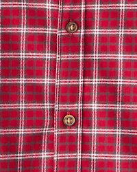 Toddler Boy Plaid Cotton Long-Sleeve Button-Down Shirt - Red