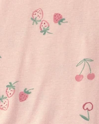 Baby Girl 3-Piece Strawberry Bodysuit & Pant Set - Pink