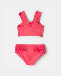 Baby Girl 3-Piece Tankini & Cover-up Set - Orange/Ivory