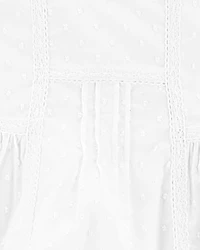 Baby Girl Textured Babydoll Dress - White