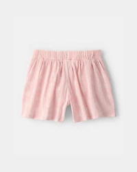 Girls Palm Tree Gauze Shorts - Pink