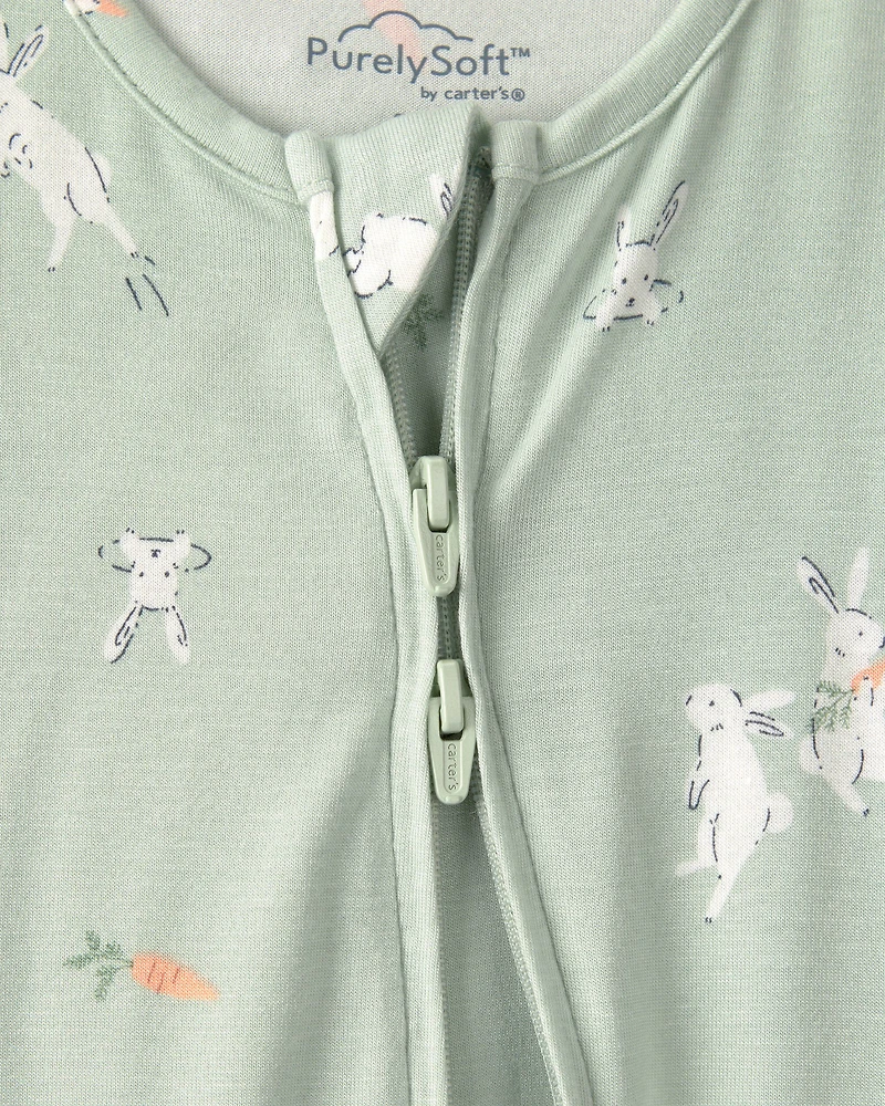 Baby Easter Bunny 2-Way Zip PurelySoft Sleep & Play Pajama - Green
