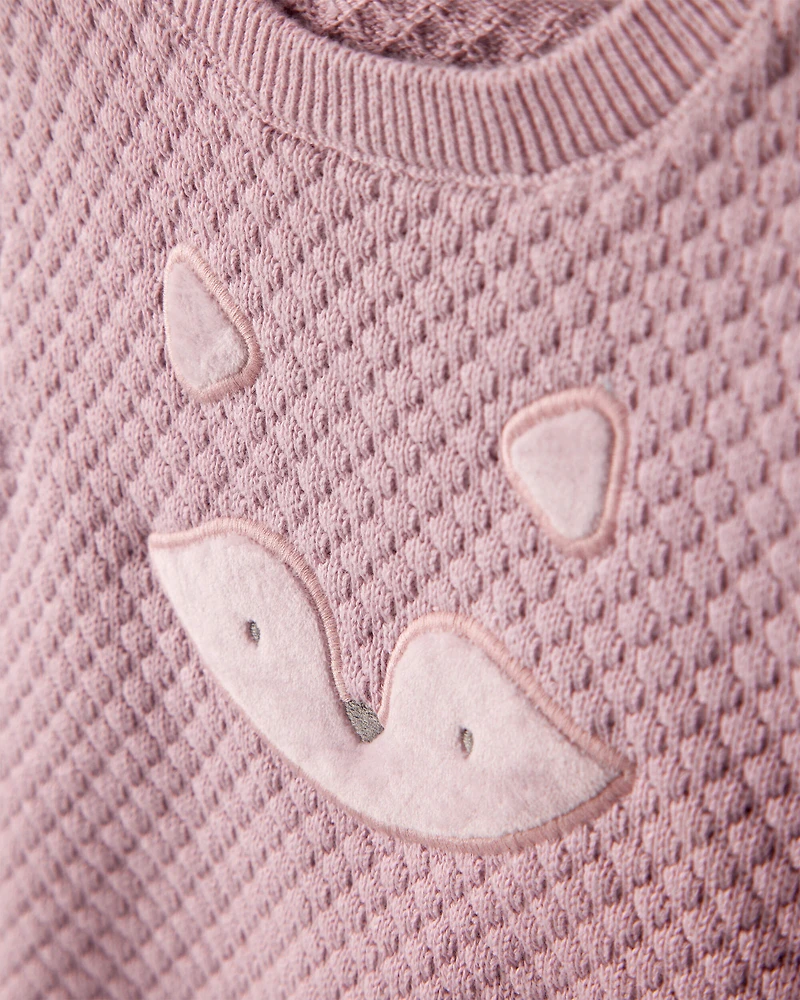 Baby Girl Fox Cotton Long-Sleeve Tee & Pant Set - Pink