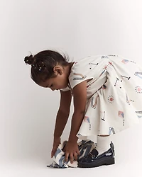 Toddler Girl Avenue Twirl™ Dress in Park Day Print - Cream