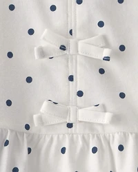 Toddler Girl 2-Piece Polka Dots Top & Short Set - Blue/White
