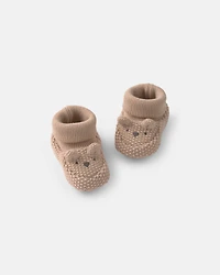 Baby Bear Baby Booties - Brown