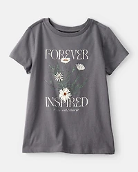 Girls Wildflower Short-Sleeve Graphic Tee - Grey