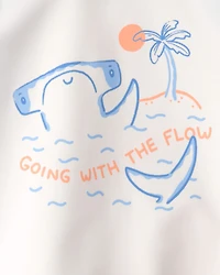 Baby Boy 2-Piece Shark Long-Sleeve Rashguard Swimsuit Set - Blue/White