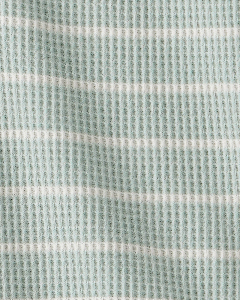 Baby Boy Stripe Thermal Bodysuit & Pant Set - Green