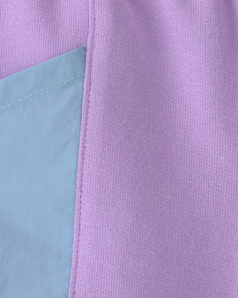 Baby Girl French Terry Shorts - Purple/Blue