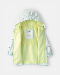 Baby Girl Floral Raincoat - Blue