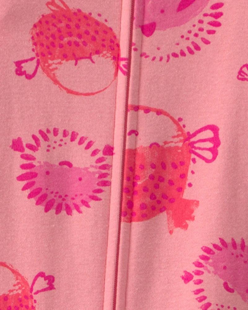 Baby Girl Pufferfish 100% Cotton 1-Piece Pajama