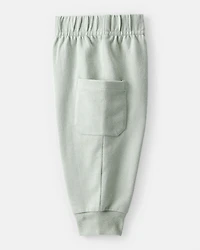 Baby Boy 2-Piece Airplane Thermal Bodysuit & Jogger Set - Green/White