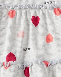 Baby Girl Heart Top & Pant Set - Grey