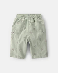 Baby Girl Floral Barrel Pants - Green