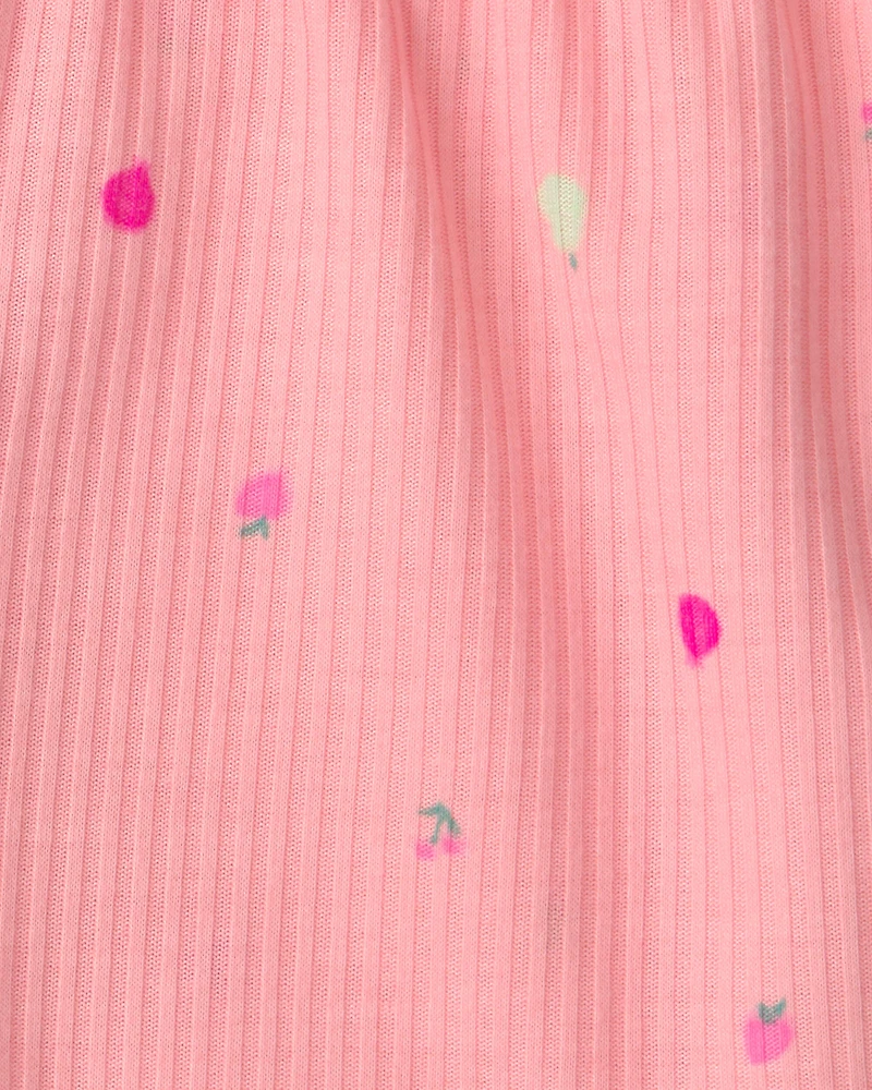 Toddler Girl Fruit Short-Sleeve Loose Fit 2-Piece Pajama Set - Pink