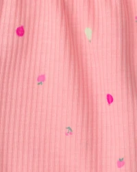 Toddler Girl Fruit Short-Sleeve Loose Fit 2-Piece Pajama Set - Pink