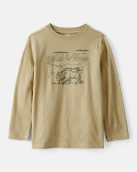 Boys Wild And Free Long-Sleeve Graphic Tee - Brown