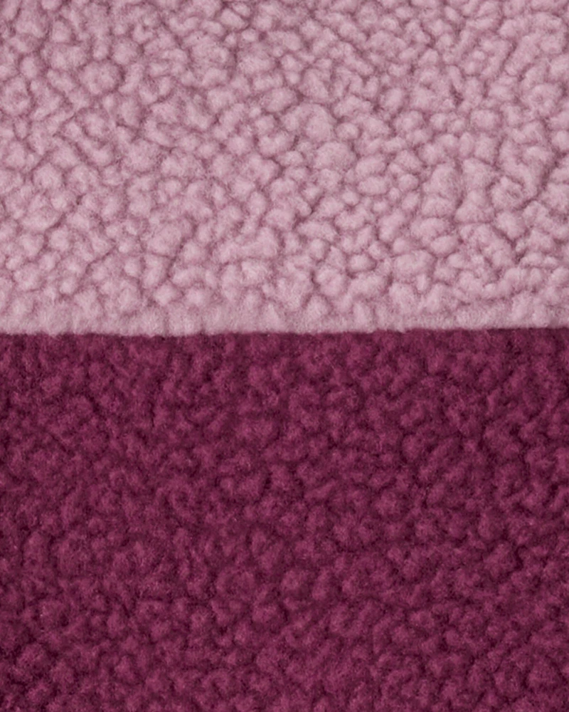 Toddler Girl Teddy Fleece Quarterzip & Legging Set - Purple