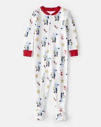 Baby Bluey™ 100% Cotton Long-Sleeve Snug Fit 1-Piece Pajamas - White