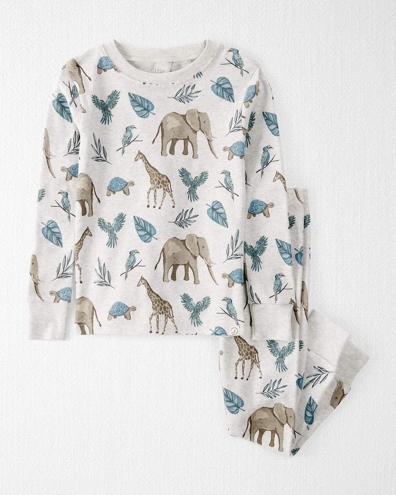 Toddler Safari Print Organic Cotton 2-Piece Pajamas