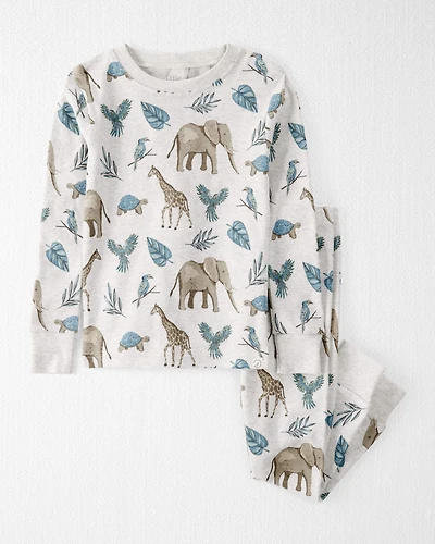 Toddler Safari Print Organic Cotton 2-Piece Pajamas