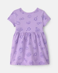 Baby Girl Blippi Short-Sleeve Dress - Purple