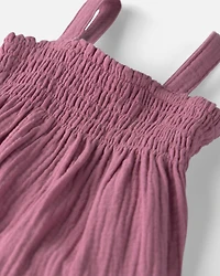 Baby Girl Organic Cotton Smocked Gauze Dress